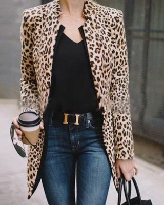 Luxurious high-end leopard print jacket HF1920-04-02