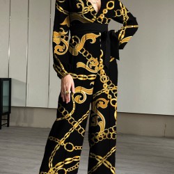 New fashion printed suspender one-piece suit HF2204-03-02